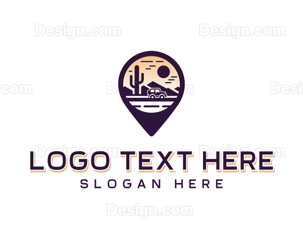 Road Trip Location Pin Logo