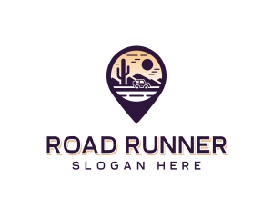 Road Trip Location Pin logo design