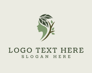 Organic Leaf Face logo