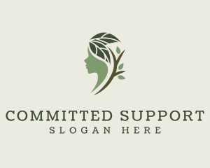 Organic Leaf Face logo design