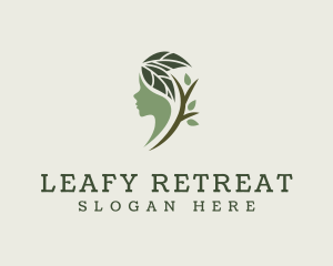 Organic Leaf Face logo design