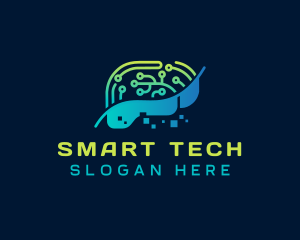 Brain Technology Circuit logo design