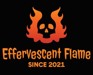 Evil Flaming Skull logo design