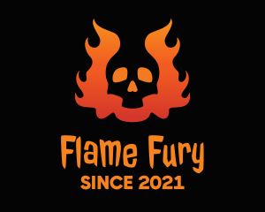 Evil Flaming Skull logo design