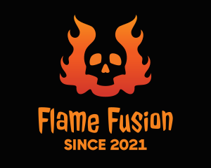 Evil Flaming Skull logo design