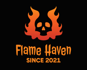 Evil Flaming Skull logo design