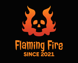 Evil Flaming Skull logo design