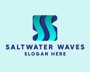 3D Wave Letter S logo design