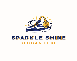 Sparkling Sneaker Headphones logo design