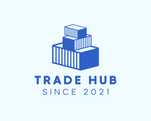 Cargo Container Import logo design