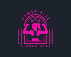 Muscular Female Gym logo