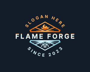 Fire Temperature Snowflake logo design