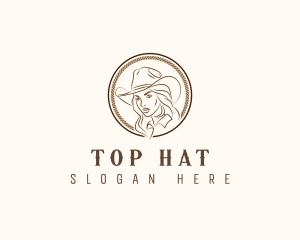 Cowgirl Fashion Hat logo design