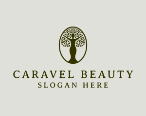 Organic Woman Tree Beauty logo design