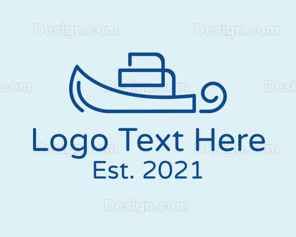 Blue Yacht Outline Logo