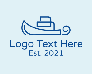 Blue Yacht Outline logo