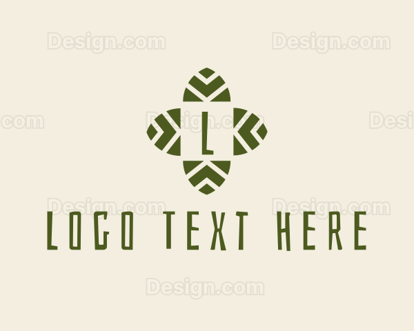 Leaf Cross Organic Eco Logo