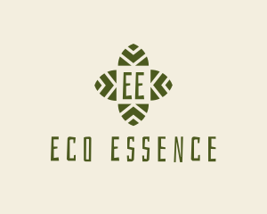 Leaf Cross Organic Eco logo design