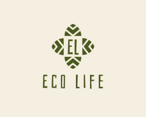 Leaf Cross Organic Eco logo design