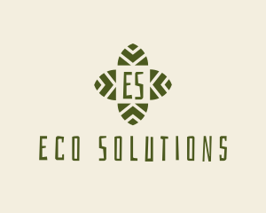 Leaf Cross Organic Eco logo design