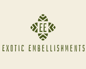 Leaf Cross Organic Eco logo design