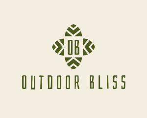 Leaf Cross Organic Eco logo design