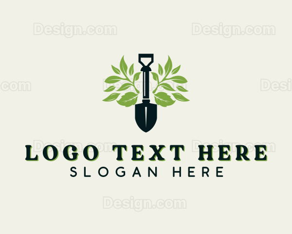 Leaf Gardening Shovel Logo