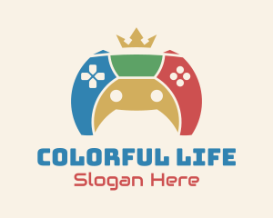 Colorful Royal Gamepad logo design