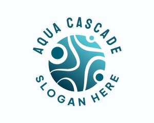 Clean Aqua Bubbles logo design