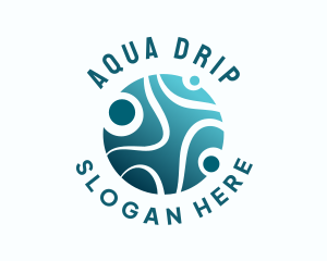 Clean Aqua Bubbles logo design