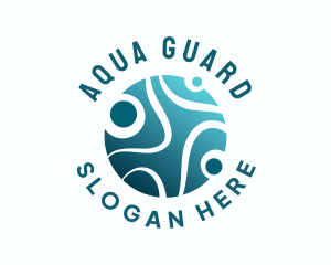 Clean Aqua Bubbles logo design