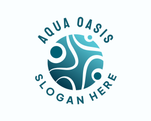 Clean Aqua Bubbles logo design