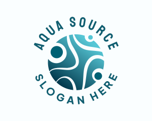 Clean Aqua Bubbles logo design