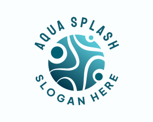 Clean Aqua Bubbles logo design