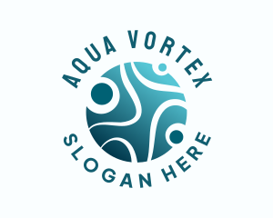 Clean Aqua Bubbles logo design