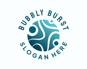 Clean Aqua Bubbles logo design