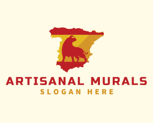 Spain Bull Flag logo design