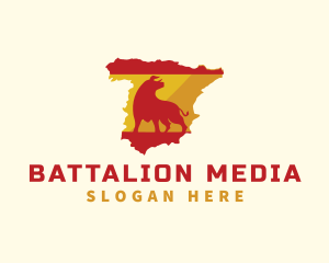 Spain Bull Flag logo design