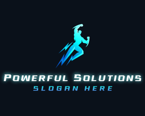 Super Lightning Man logo design