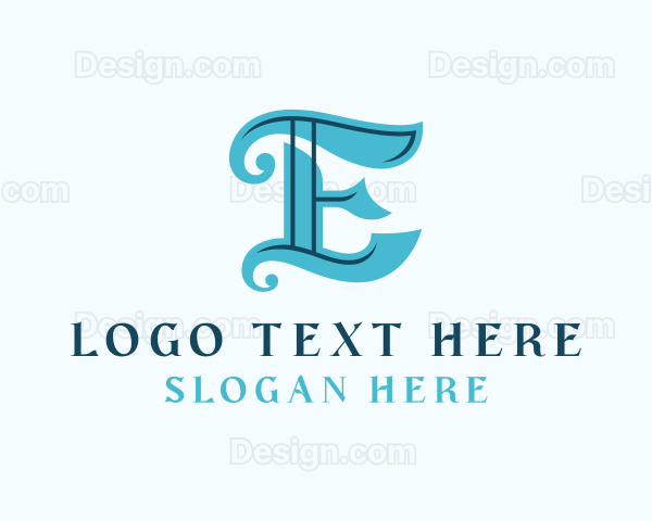 Retro Gothic Business Letter E Logo