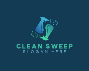 Spray Sanitation Cleaning logo design