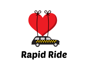 Taxi Cab Love Heart logo design