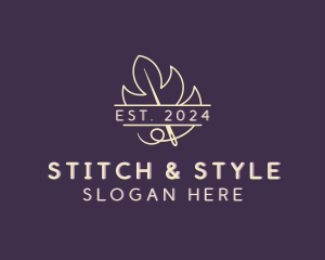 Leaf Needlecraft Stitching logo design