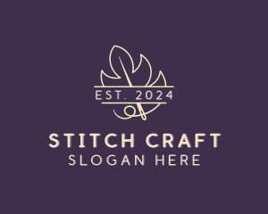Leaf Needlecraft Stitching logo design