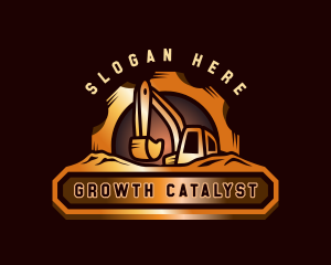  Excavator Gear Construction Logo