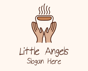 Hot Coffee Cup Hands Logo