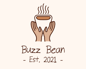 Hot Coffee Cup Hands logo design