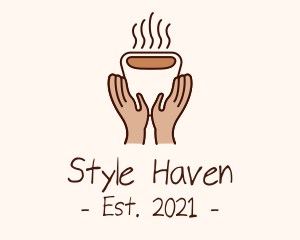 Hot Coffee Cup Hands logo