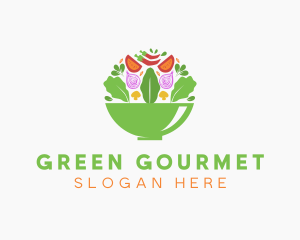 Vegetarian Salad Food logo