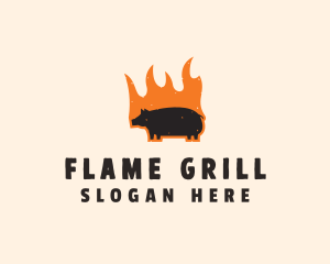 Flame Grill Pig logo